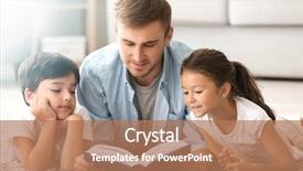  Presentation with children reading - Amazing theme having literary - young man and his little backdrop and a coral colored foreground