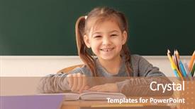  Presentation with homework - Slide deck featuring literatura - cute little girl doing homework background and a  colored foreground