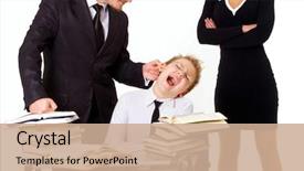  Presentation with learn - Slide set having children s literature - father squeezing son's ear forcing background and a coral colored foreground