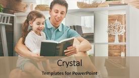  Presentation with family day - Beautiful presentation design featuring children s literature - happy loving family and father's backdrop and a coral colored foreground