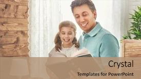  Presentation with family day - Presentation theme featuring children s literature - happy loving family and father's background and a coral colored foreground