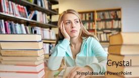  Presentation with literature - Audience pleasing presentation design consisting of literature and school concept - bore backdrop and a coral colored foreground