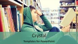  Presentation with education school literature reading - Slides consisting of literature and school concept - student background and a seafoam green colored foreground