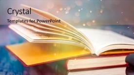  Presentation with school holidays - PPT layouts having opening new school - open book with magic lights background and a coral colored foreground