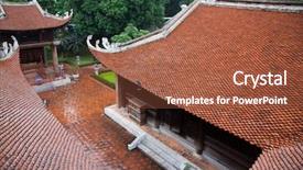  Presentation with history vietnam - PPT theme featuring literature in hanoi vietnam background and a tawny brown colored foreground