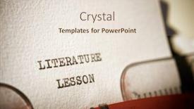  Presentation with literature - Presentation design having literature-lesson-text-written background and a lemonade colored foreground