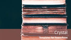  Presentation with stack books - Amazing presentation design having literature-reading-concept-banner backdrop and a coral colored foreground