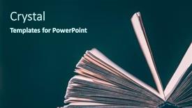  Presentation with old book - Cool new PPT layouts with literature-reading-concept-old-open backdrop and a dark gray colored foreground