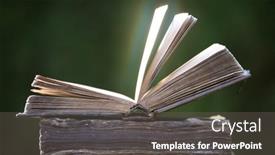  Presentation with old book - Audience pleasing theme consisting of literature-reading-concept-old-open backdrop and a gray colored foreground