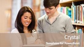  Presentation with latino students - Slide deck consisting of literature review - happy students looking background and a coral colored foreground