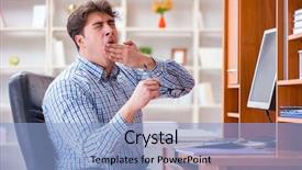  Presentation with computer - Slides having young student at computer table background and a light blue colored foreground