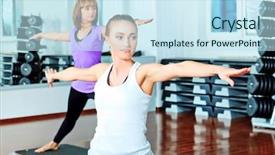  Presentation with gym - Colorful slide set enhanced with lith - group of young women backdrop and a  colored foreground