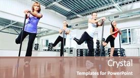  Presentation with gym - Slides having lith - group of young women background and a  colored foreground