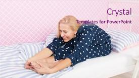  Presentation with mother doing yoga kids - Colorful theme enhanced with lith - woman of mature age is backdrop and a  colored foreground