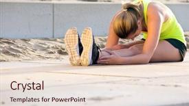  Presentation with flexible - Colorful slides enhanced with lith - young very flexible woman backdrop and a lemonade colored foreground