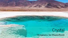  Presentation with salt - PPT theme consisting of lithium mining - ojo del mar in argentina background and a cyan colored foreground