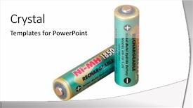  Presentation with batteries - Beautiful presentation theme featuring men origen - pair of batteries backdrop and a white colored foreground