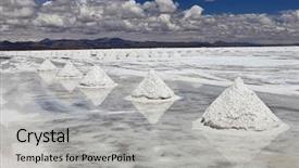  Presentation with piles - Cool new slide set with lithium mining - piles of salt backdrop and a light gray colored foreground