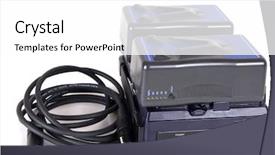  Presentation with batteries - Presentation theme enhanced with lithium battery - professional video camera batteries background and a white colored foreground