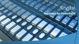  Presentation with electric car battery - Slides with lithium-battery-pack-module background and a ocean colored foreground