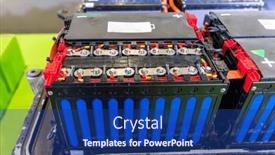  Presentation with electric car battery - Presentation design enhanced with lithium-battery-pack-module background and a  colored foreground