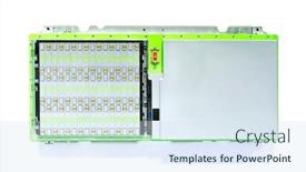  Presentation with electric car battery - PPT theme having lithium-battery-pack-module background and a  colored foreground