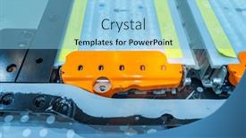  Presentation with electric car battery - PPT layouts featuring lithium-battery-pack-module and a light blue colored foreground