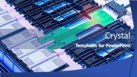  Presentation with electric car battery - Slide deck enhanced with lithium-battery-pack-module and a ocean colored foreground