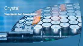  Presentation with electric vehicle high voltage - Presentation theme consisting of lithium-ion-high-voltage-battery and a teal colored foreground