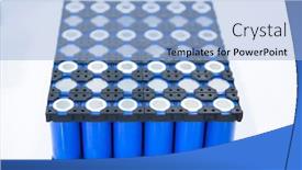  Presentation with lithium ion - PPT theme consisting of lithium-ion-industrial-high-current background and a light blue colored foreground