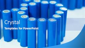  Presentation with lithium ion - Presentation design with lithium-ion-industrial-high-current background and a cobalt blue colored foreground