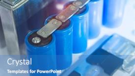  Presentation with batteries - Slide deck with lithium-ion-industrial-high-current background and a teal colored foreground