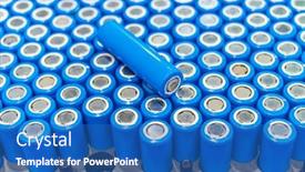  Presentation with batteries - PPT theme having lithium-ion-industrial-high-current background and a teal colored foreground