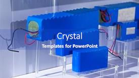  Presentation with batteries - PPT theme having lithium-ion-industrial-high-current background and a cobalt blue colored foreground