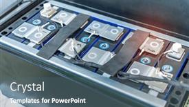  Presentation with lithium ion - Slide set featuring lithium-ion-industrial-high-current background and a ocean colored foreground