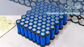  Presentation with lithium ion - Presentation design consisting of lithium-ion-industrial-high-current background and a ocean colored foreground