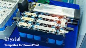  Presentation with lithium ion - Presentation theme enhanced with lithium-ion-industrial-high-current background and a navy blue colored foreground