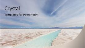 Presentation with salt - Beautiful slide deck featuring lithium mining - ojo del mar backdrop and a light blue colored foreground
