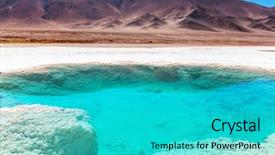  Presentation with salt - Slide set featuring lithium mining - ojo del mar background and a cyan colored foreground