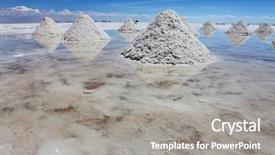  Presentation with piles - Theme having lithium mining - piles of salt background and a  colored foreground