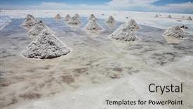  Presentation with piles - Cool new presentation design with lithium mining - piles of salt backdrop and a  colored foreground