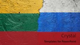  Presentation with concrete cracked - Slide set consisting of lithuania-and-russia-cracked-concrete background and a crimson colored foreground