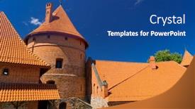  Presentation with summer - Theme enhanced with lithuanian-trakai-castle-at-summer background and a ocean colored foreground