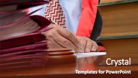  Presentation with litigation - Beautiful slide deck featuring litigation - busy senior judge backdrop and a tawny brown colored foreground