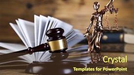  Presentation with litigation - Colorful slides enhanced with litigation - legal gavel on a law backdrop and a tawny brown colored foreground