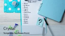  Presentation with baby shower bbq - Slides enhanced with liting backgroud - composition with list of baby background and a light blue colored foreground