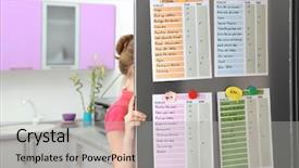  Presentation with refrigerator - PPT layouts enhanced with liting backgroud - do lists hanging on refrigerator background and a light gray colored foreground
