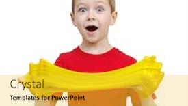  Presentation with play - PPT theme with litlle-boy-play-with-slime background and a yellow colored foreground