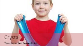  Presentation with play - Beautiful slide deck featuring litlle-boy-play-with-slime backdrop and a red colored foreground