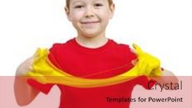  Presentation with play - Presentation theme enhanced with litlle-boy-play-with-slime background and a crimson colored foreground